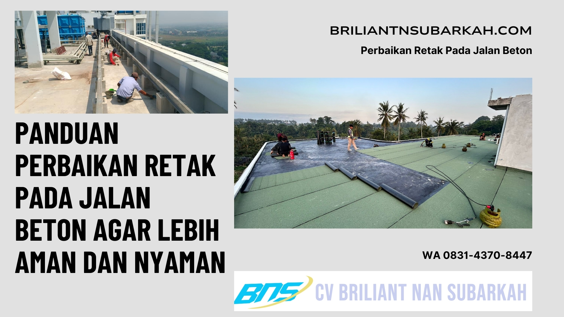 Perbaikan Retak Pada Jalan Beton, Cimahi, WA 0831-4370-8447